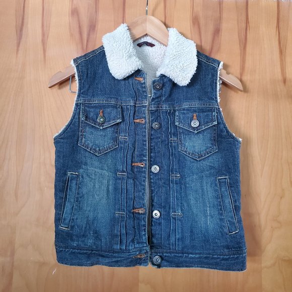 Monteau Jackets & Blazers - Monteau fleece lined denim vest
